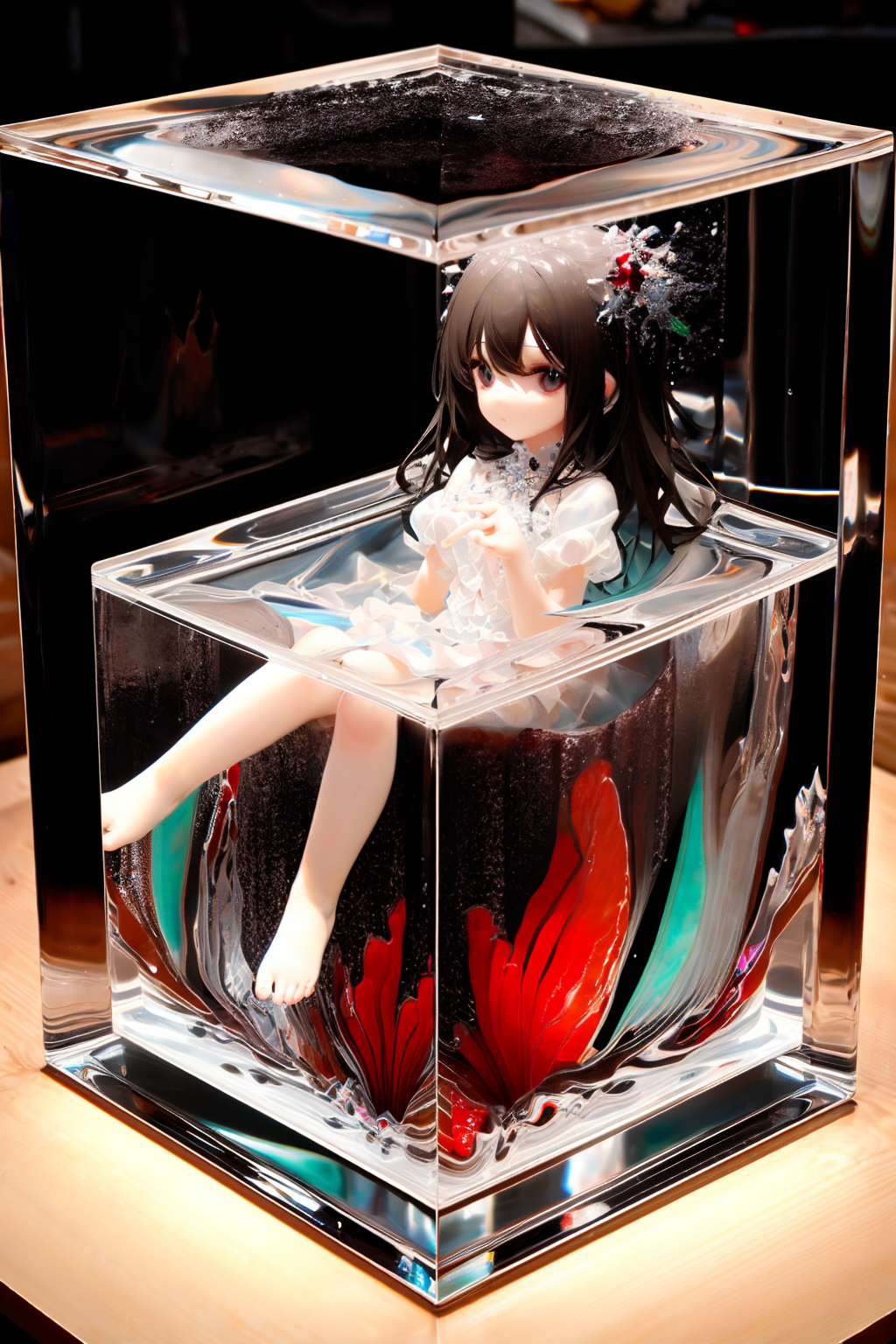 06518-114216018-((masterpiece_1.4, best quality)),_1girl,_lora_cubed_aquarium_v1_0.7_,cubed,in container,frame,water,aquarium,on wooden table,.png